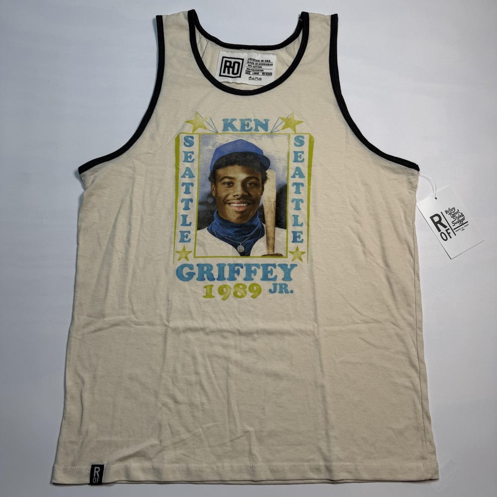 Seattle Mariners Shirt Mens L Beige MLB Baseball Ken Griffey Jr Roots Of Fight